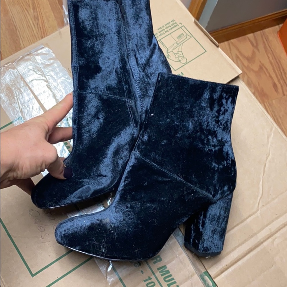 Asos zara style velvet boots